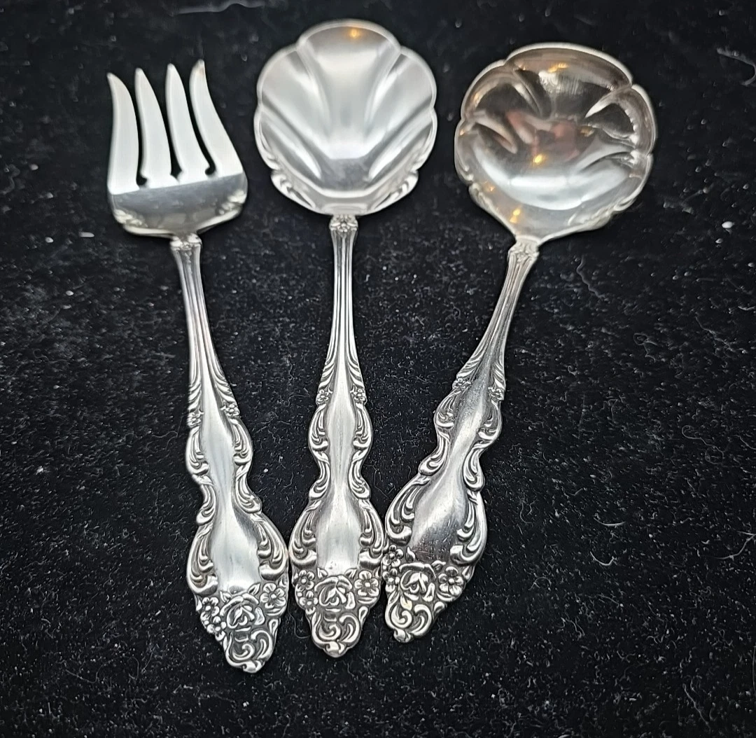 1881 Rogers Oneida Victorian Silverplate Ladle Casserole Spoon Meat Fork Serving