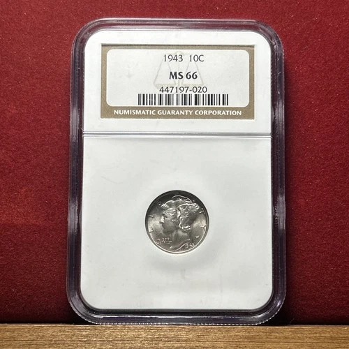 1943 NGC MS66 Mercury Dime 10c