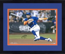 Framed Jeff McNeil Mets Signed 16x20 Jump Throw Photo w/