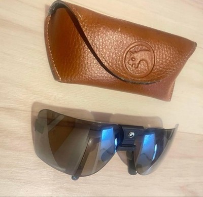 Gargoyles Sunglasses Black Frame Mirror Lenses Used w/Case