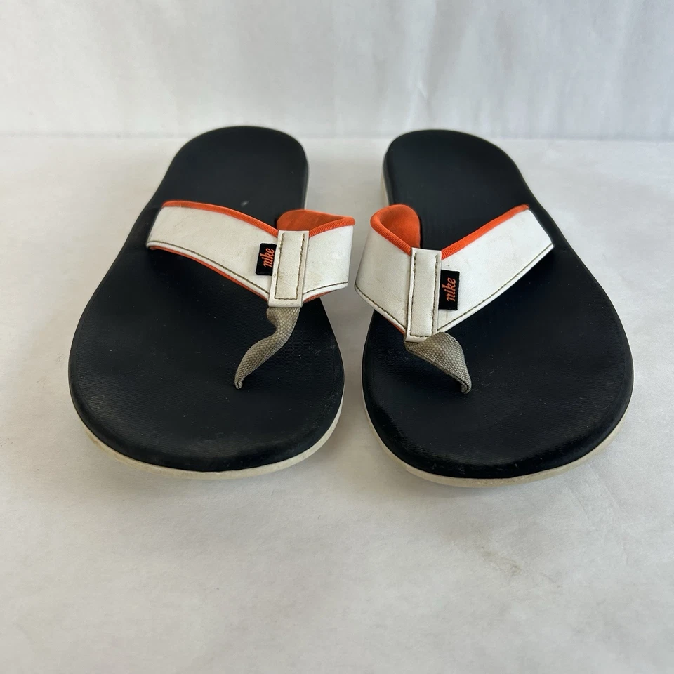 Туфли мужские Nike 9 белые черные оранжевые шлепанцы сандалии Kepa Kai стринги легкие мягкие - Изображение 2 из 4