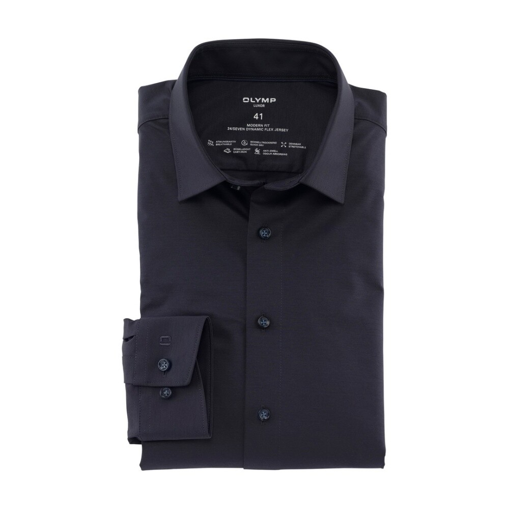 Olymp Luxor 24/Seven Men's Business Shirt Blue 120264 18 Navy