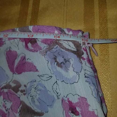J. Jill Skirt 8 Pink Lavender Floral Asymmetrical Tiered Flare Lined Knee Length - Picture 15 of 15