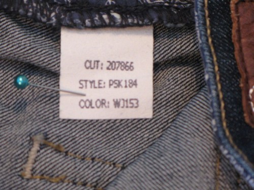 Pantalones de mezclilla ajustados Paige Peg para mujer talla 25 cintura baja azul oscuro desgastados + elásticos L30,5 - Imagen 9 de 10