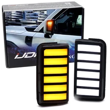 Smoked Lens Side Mirror White/Amber LED Blinker Lights For Toyota LC250 Lexus GX