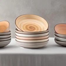 Pasta Bowl Set of 6, 30 oz. Ceramic Salad Dish, Oven-Safe