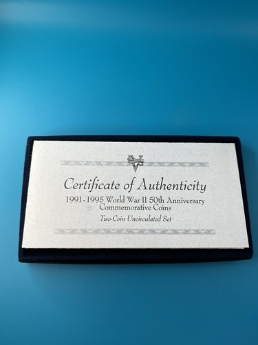1991-1995 D &P WORLD WAR II 50th ANNIVERSARY Silver Coin SET/COA-Box - Picture 2 of 4