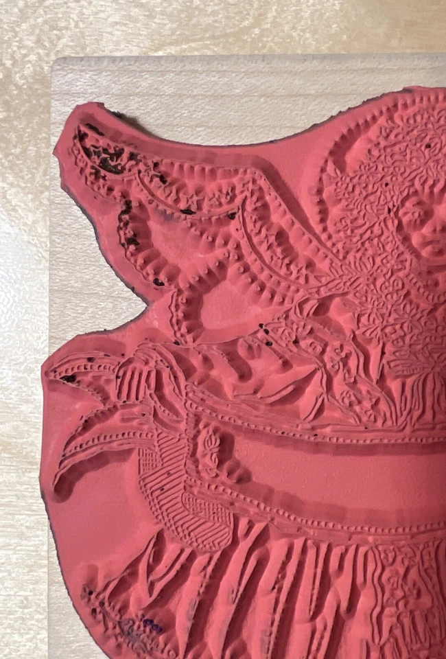 "Sello de goma de montaje en madera Hampton Arts ANGEL HOLDING BANNER 3,25 X 3,10"" GU" Foto 4 de 4