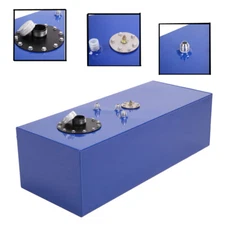 15 Gallon Universal Aluminum Racing/Drift Fuel Cell Tank & Level Sender BLUE