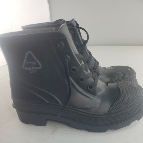 Onguard black rubber steeltoe saftey boots Sz 6 - Picture 3 of 10