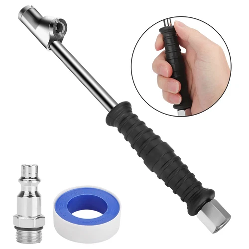 2×Dual Head Air Chuck 1/4" FNPT Straight Foot Lock On Truck RV Tire Inflate Chuc - Picture 3 of 17