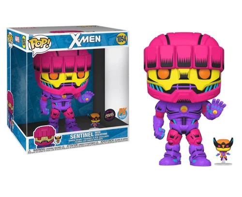 JUMBO Funko Pop! X-MEN Sentinel 10 Inch with Wolverine Figure #1054 Black Light