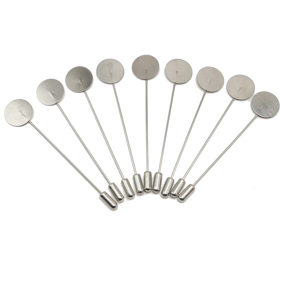 50Pcs Round Tray Lapel Pin Safety Pins Brooches for Men Women Suit Tie Hat Scarf - Image 2 of 4