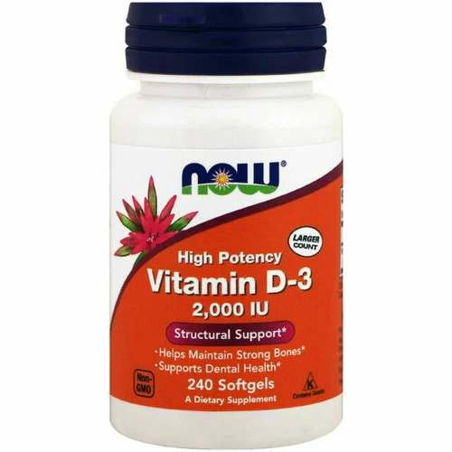 Now Foods Vitamin D-3 2000 IU 240 Softgel Bone & Immune Health High Potency 