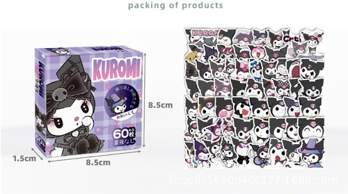 Sanrio KUROMI Stickers 60PCS doodle for suitcase notebook waterproof Reuse - Picture 2 of 5