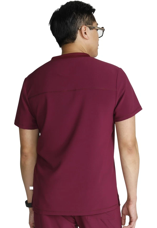 Men's V-Neck  and Front and Back Yoke Seams and Side Vents - CK824A, XL, Wine - Image 3 of 4