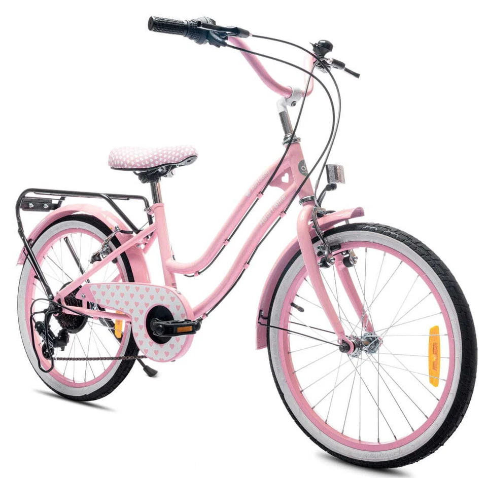 20 Zoll Kinderfahrrad 6-Gang Kinder fahrrad Rad Mädchen Shimano Heart Bike rosa - Bild 2 von 4