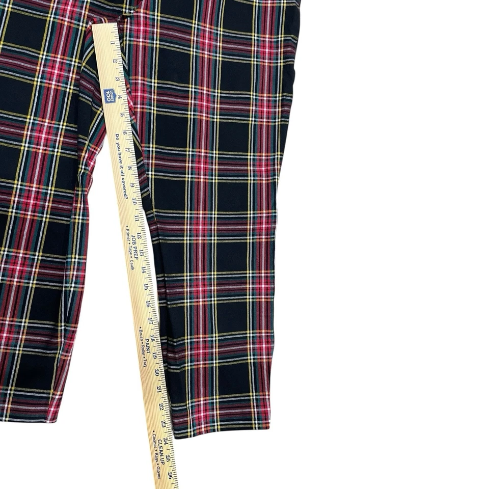 Pantalón J CREW Winnie 16 Tartán Recortado Recto Stewart Cuadros Preppy Negro Rojo Punk Foto 2 de 4