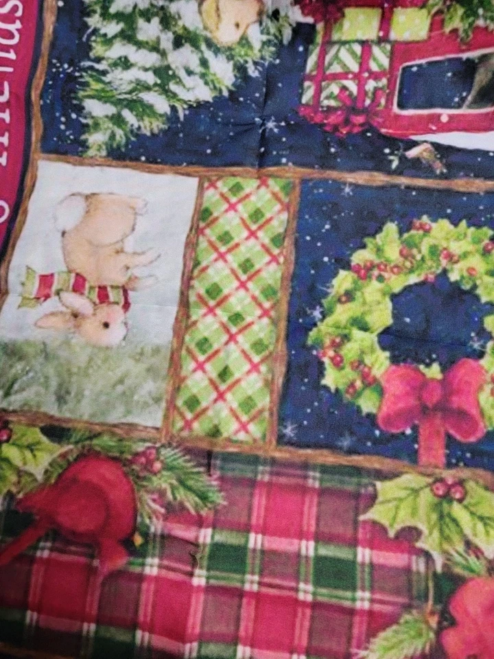 New Red Truck Collage Fabric Panel 45"L X 36"W Quilting Sewing Crafting - Image 2 of 4