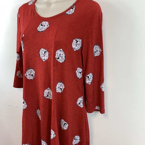 SOL RHR Bulldog Pattern Damen rotes Kleid Größe S Made in USA - Bild 4 von 12