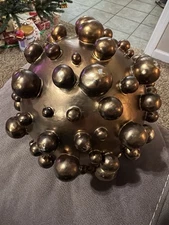 Mid Century Modern Style Resin/Metal Spiked Orb Sculpture/Atomic Sputnik Orb