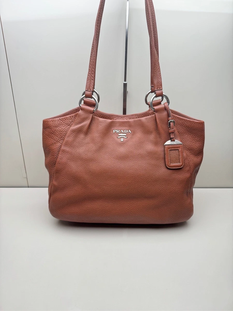 PRADA Brown Leather Shoulder Bags for Women for sale | eBay