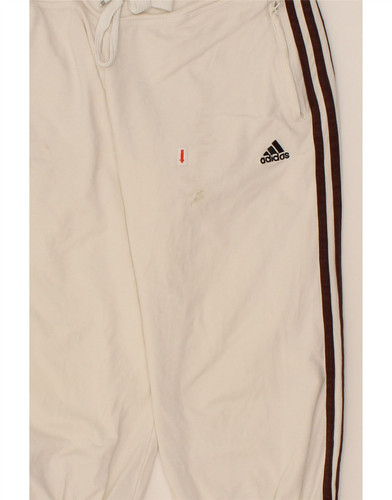 ADIDAS Womens Capri Tracksuit Trousers Joggers UK 18 XL Off White Cotton BL02 - Picture 4 of 5