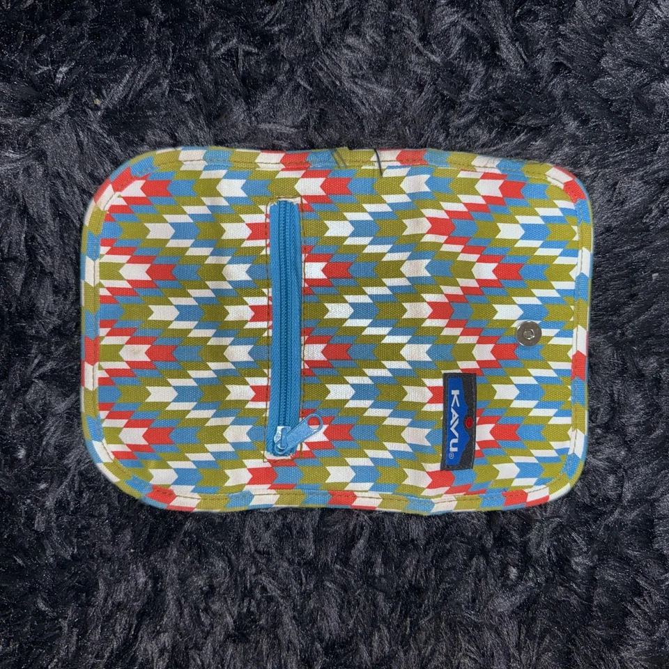 KAVU Wallet Womens Multicolor Big Spender Snap Closure Geometric Chevron Pattern - Image 4 of 4