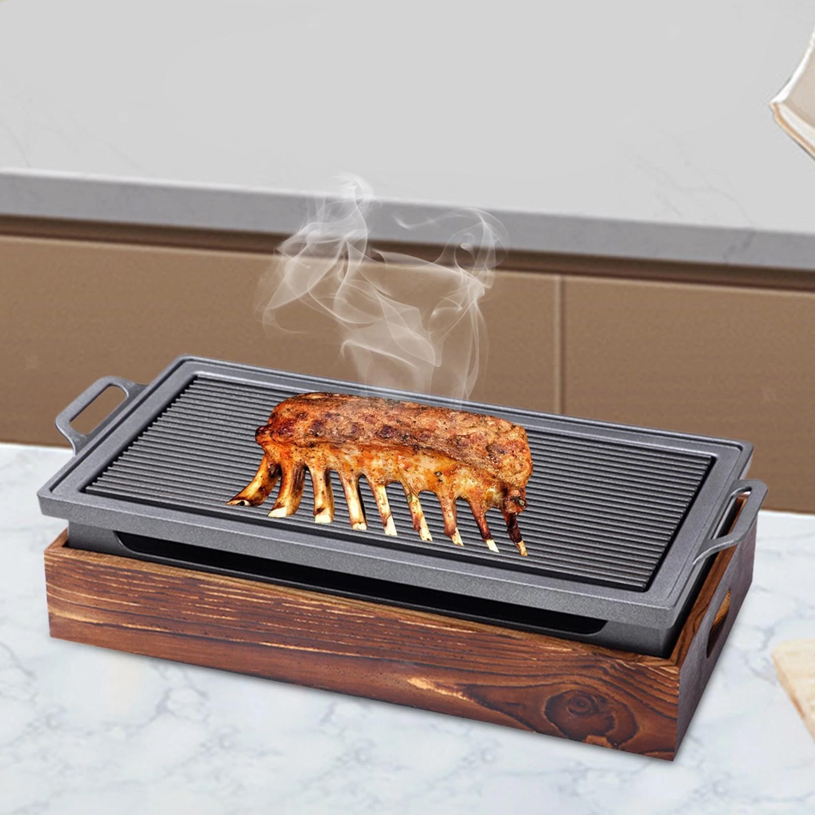 Korean BBQ Pan Roasting Household Barbecue Plate for Picnic Outdoor Party