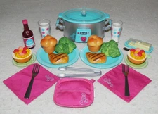 American Girl TM Slow Cooker Chicken Dinner Set w/Accessories!