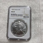 MS69 1992 American Silver Eagle NGC Brown Label *1602
