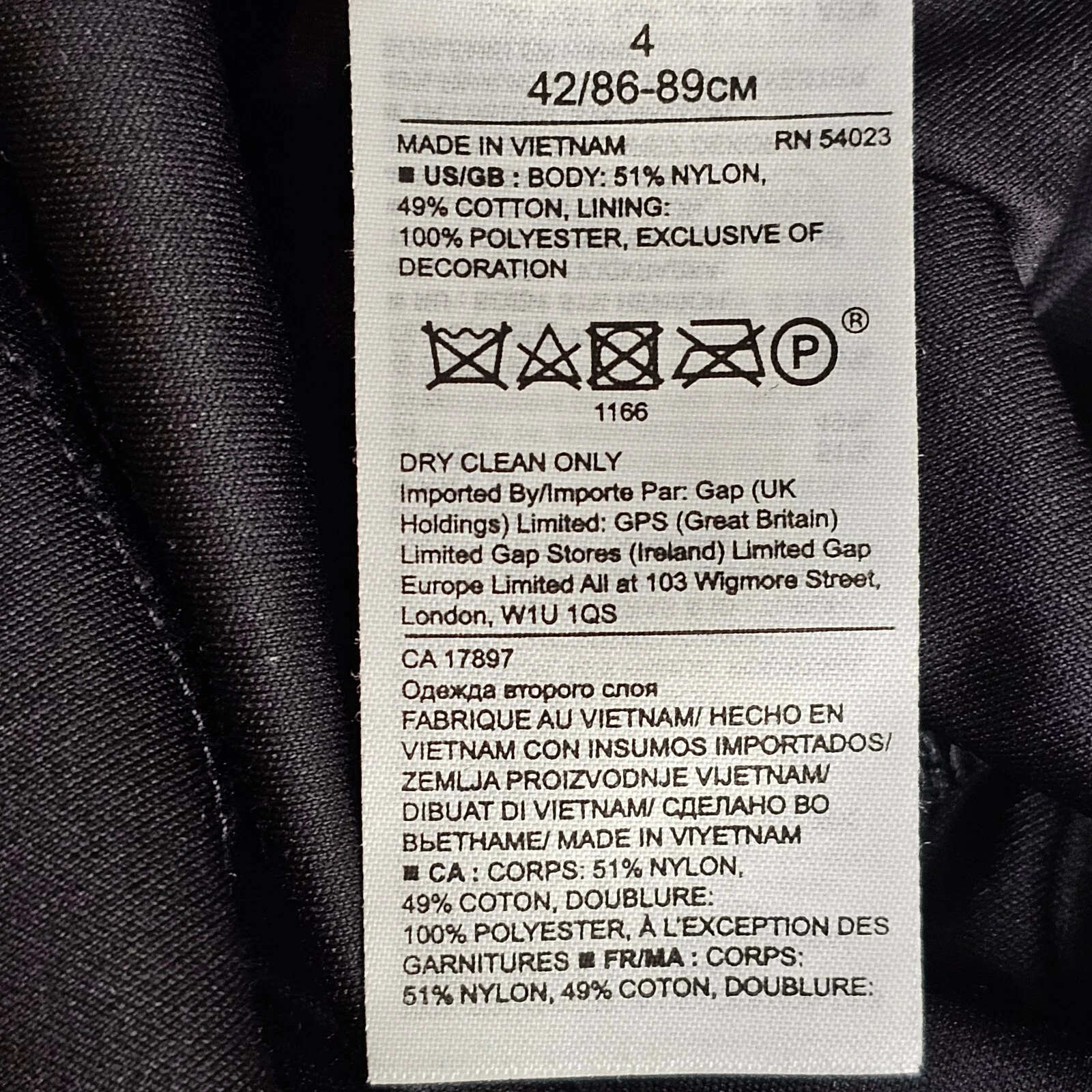 VETEMENTS Abito a sirena nero Banana Republic taglia 4 manica corta completamente foderato taglio lase