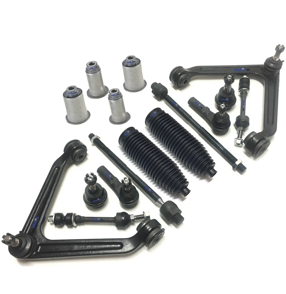 Kit de suspensão 16 peças para Dodge Ram 1500 RWD somente braços de controle superiores/extremidades de haste de amarração - Imagem 2 de 3