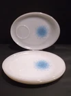 4-VINTAGE FIRE KING/ANCHOR HOCKING Blue Mosaic Snack Plates MCM