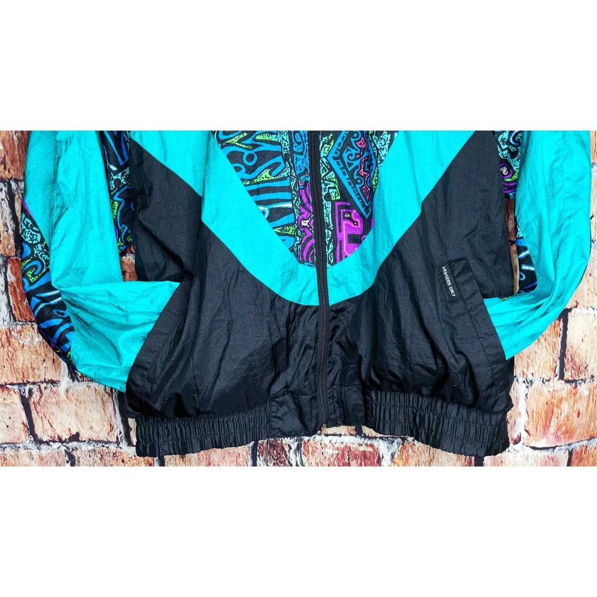80s~90s◎ナイロン地オーバーオール◎Y2K◎男女兼用 VTG Members Only Full Zip Nylon 80s 90s Neon Windbreaker
