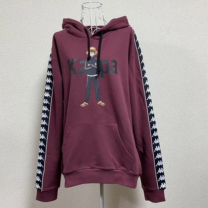 Kappa ONE PIECE Luffy Track jacket HOODIE size M burgundy