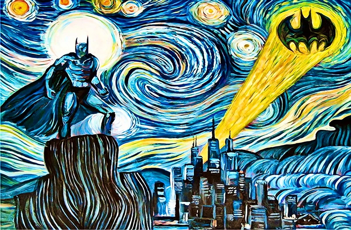 Batman Starry Night Poster | Framed Art | Van Gogh Parody | DC | NEW | USA  | eBay