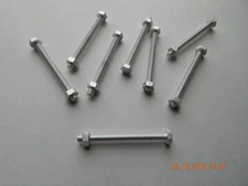 ALUMINUM HEX CAP SCREWS 1/4-20 x 3" WITH NUTS. 8 PCS.NEW