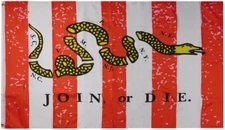 Join Or Die Snake Premium Quality 3x5 3'x5' Rough Tex Woven PRINTED Nylon Flag