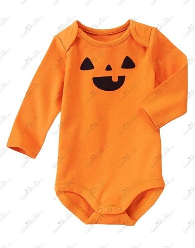NWT GYMBOREE HALLOWEEN TIME JACK-O-LANTERN ORANGE BODYSUIT TOP SZ 3-6 MO
