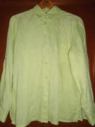 JOY Leinen Hemd- Bluse, Hellgrün, Langarm, Größe 44, X L - Bild 1 von 4