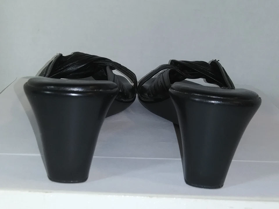 Sandalias Damiani’s Comfort de cuña sin cordones negras para mujer 7 M hechas en Italia Foto 4 de 4