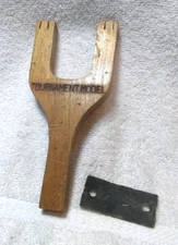 Wood Tournament Model Sling Shot Original Leather Sling Holder No Band Vintage