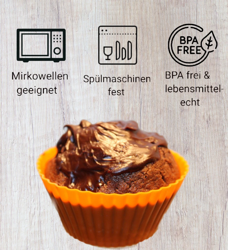 Silikon Muffin Backform 24er Set Muffinform Muffinförmchen Cupcake BPA-Frei - Bild 4 von 4