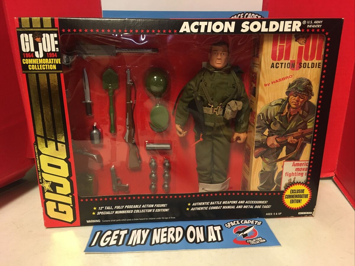 GI Joe Action Soldier Commemorative Edition Brown Hair Variant Hasbro 1994 NIB GI Joe Action Soldier Commemorative Edition Brown Hair Variant Hasbro 1994 NIB