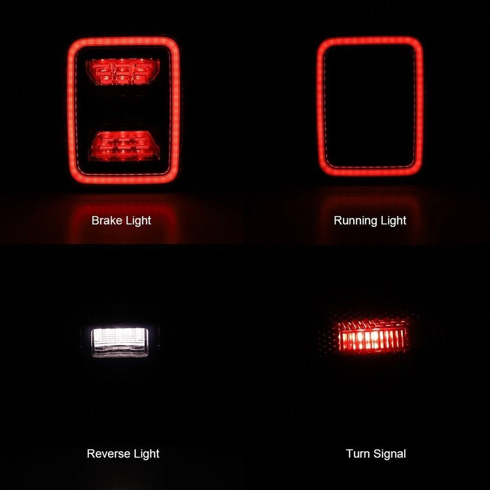 一对 LED 尾灯制动灯带转向信号适用于吉普角斗士 JT 2020 2021 22 — 第 2/4 张图片