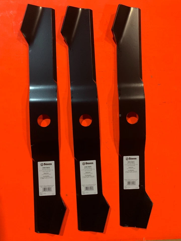 Set/3 mower blades for KUBOTA K5975-34360 RCK72RP-1200Z,-1500Z 72" ZD1211 ZD1511 - Image 1 of 2