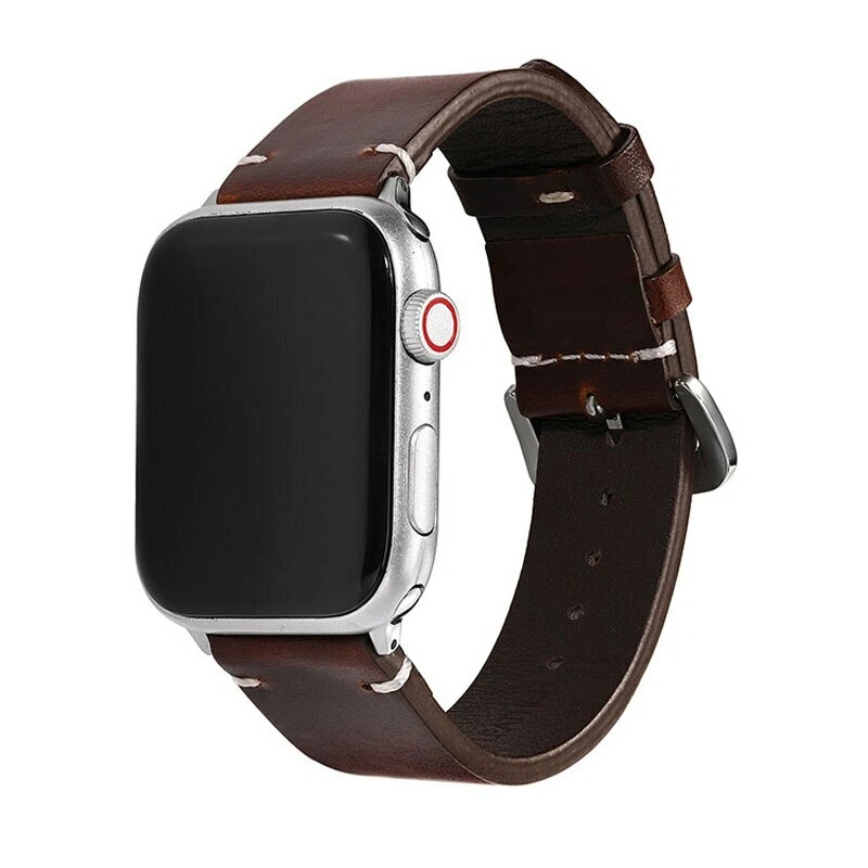 Stitching Leather Strap for Apple Watch Band Ultra 49mm 41mm 45 40 44mm 38 42mm - Imagem 3 de 4