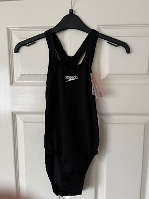 Speedo Endurance + Medalist Damen Badeanzug Einteiler, Schwarz, 30/ UK 8