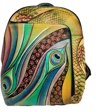 🐶487 -HAND PAINTED SLING OVER TRAVEL BACK PACK-DNP “NEW WITH TAGS”